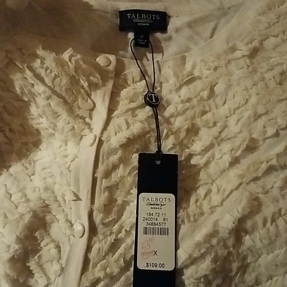 NWT Talbot's Woman X Button Up Cream Sweater - Picture 4 of 5